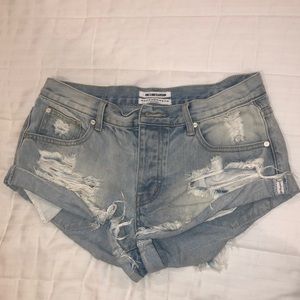 One Teaspoon Bandits Denim Shorts Size 27